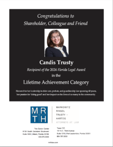 Announcement of Lifetime Achievement Award for Candis Trusty